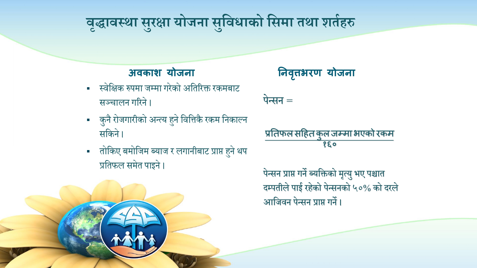 वृद्धावस्था सुरक्षा योजना सुविधाको  सीमा तथा शर्तहरु